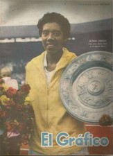El Grafico Magazine Althea Gibson Tennis Player On Cover 1958
