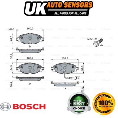 Fits Golf Up Passat Caddy A3 TT Octavia Leon Bosch Front Brake Pads Set