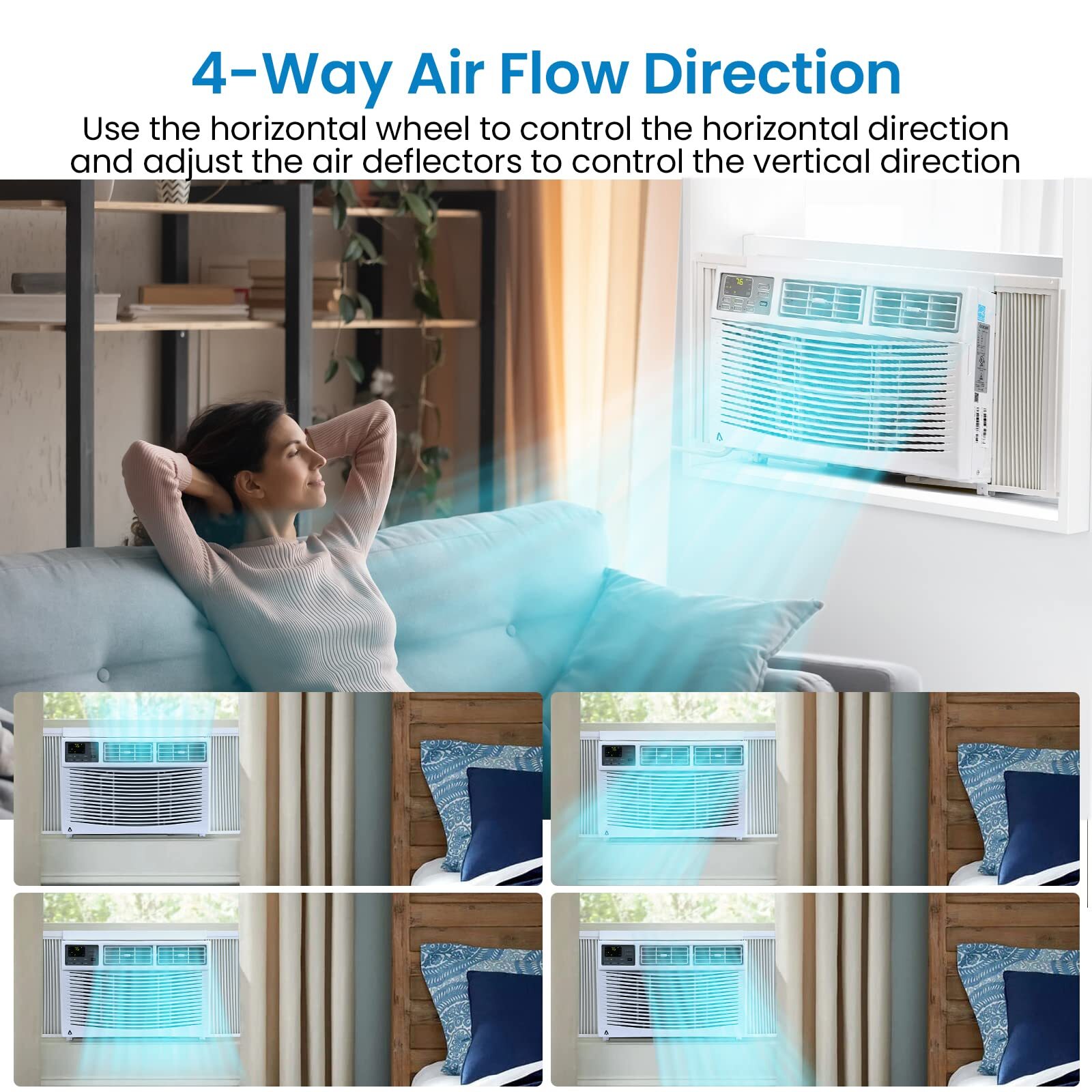8000 BTU Smart Window Air Conditioner Window AC Unit with WiFi Remote Control