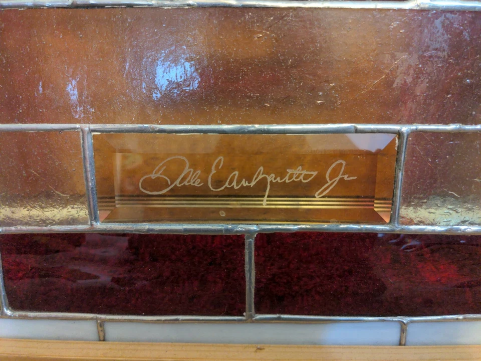 Large Handmade Stained Glass Light Catcher Nascar #8 Dale Earnhardt Jr. Man Cave - Image 3 of 4