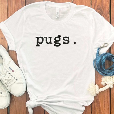PUGS TYPOGRAPHY T-SHIRT