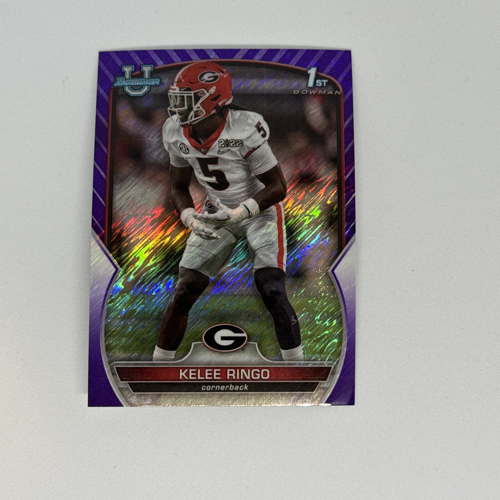 2022 Bowman Chrome University #68 Kelee Ringo Purple Shimmer Refractor -Georgia
