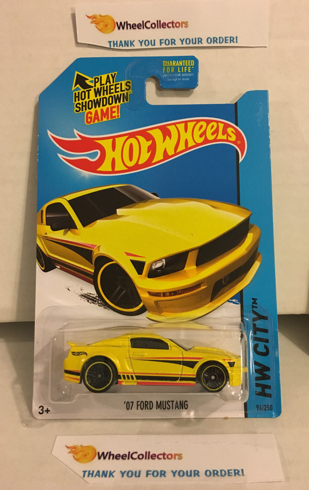 '07 Ford Mustang #94 * YELLOW Kmart * 2014 Hot Wheels * G8