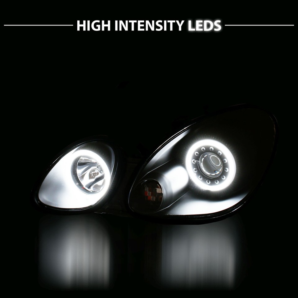 [LED Halo]For 1998-2005 Lexus GS300 GS400 GS430 4DR Projector Black ...