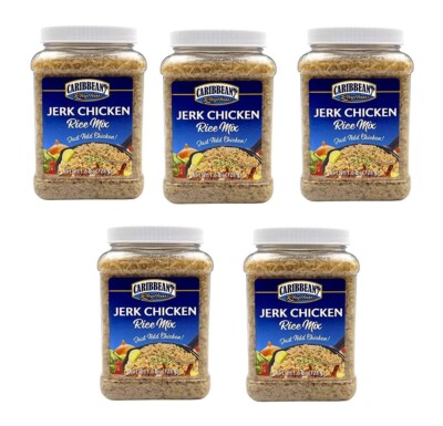 5-Pack Caribbean Rhythms Jerk Chicken Rice Mix - Size 1.6 lbs Each