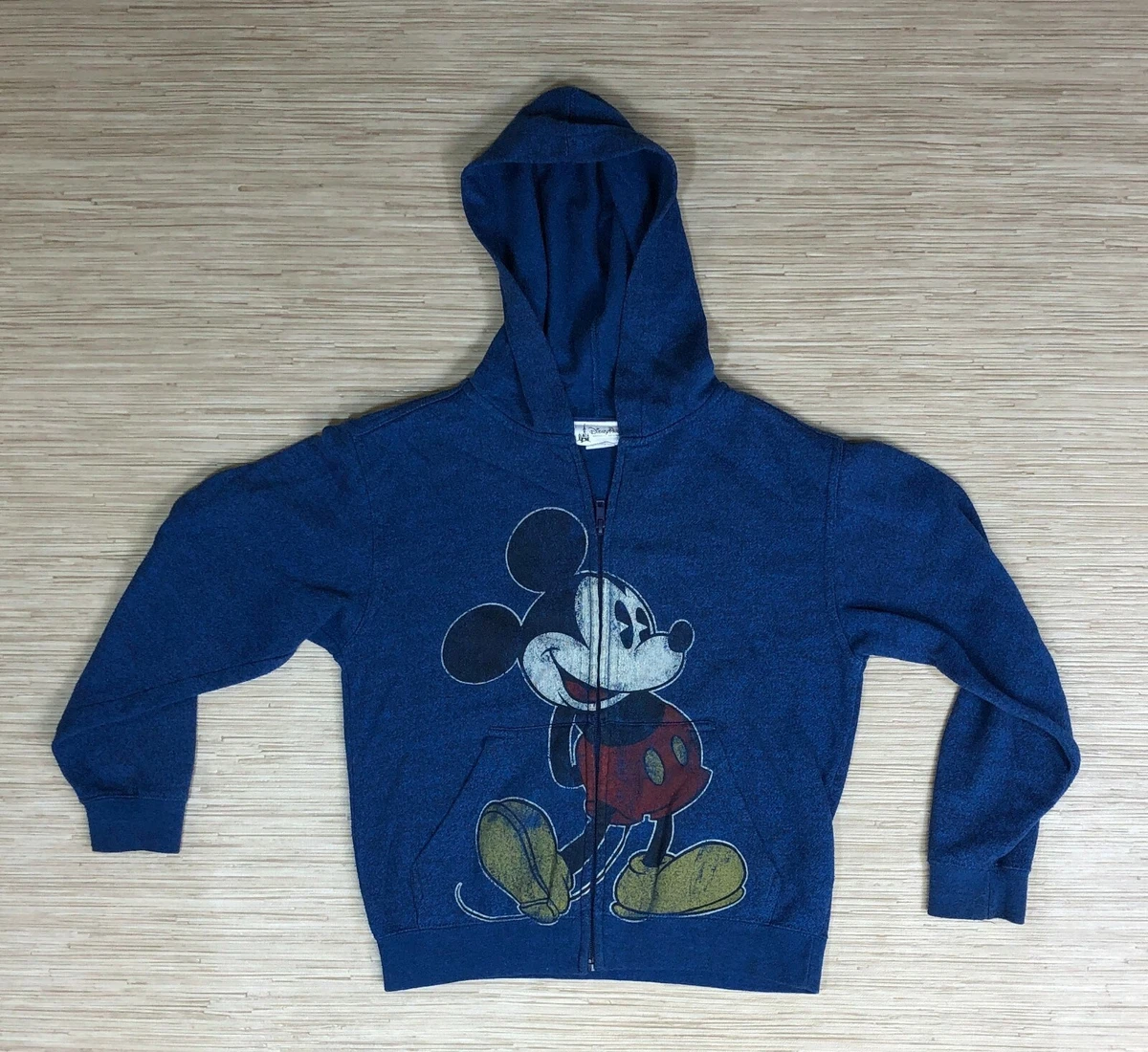 Sudadera con capucha para mujer de los parques Disney Mickey Mouse talla mediana azul con cremallera