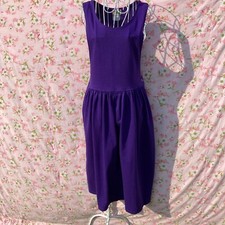 ll bean vintage dress 80s 90s cottage core cotton 1990s purple prairie homestead