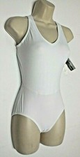 NWT Body Wrappers P1020 Tiler Peck Design White Halter Open Back Leotard