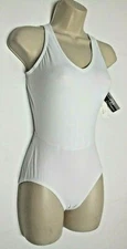 NWT Body Wrappers  P1020 Tiler Peck Design White Halter Open Back Leotard 