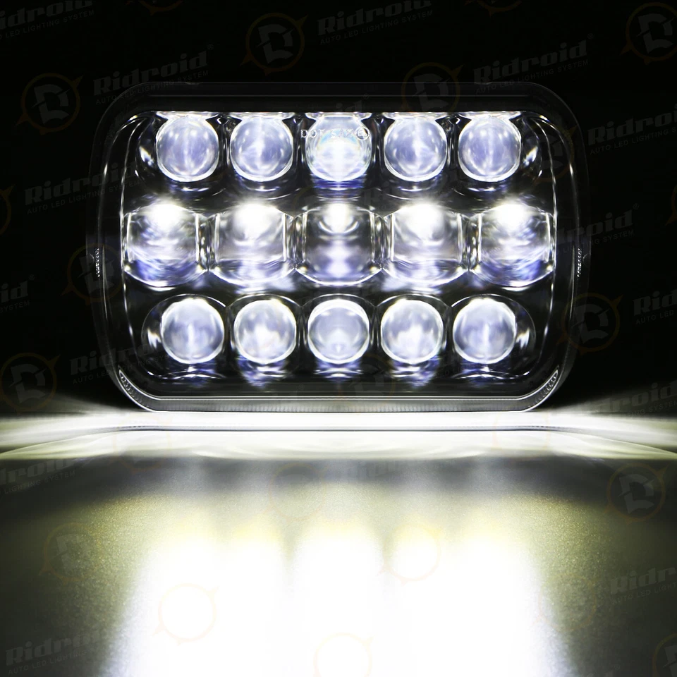 Par de faros LED 400W 7x6" 5x7" haz alto DRL para Chevrolet Jeep Cherokee XJ Foto 2 de 4