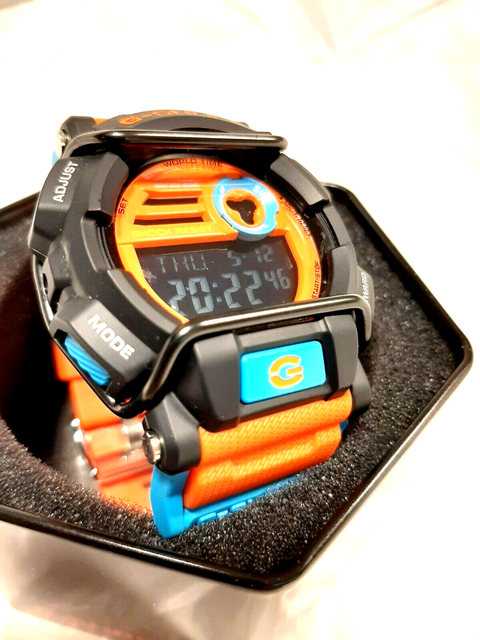 PRE-OWNED CASIO GD-400DN-4 ORANGE BLUE BULL BAR G SHOCK RESIN DIGITAL NO TAGS for sale online | eBay