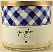 Bath & Body Works White Barn GINGHAM 3 Wick 14.5 Oz Scented Candle
