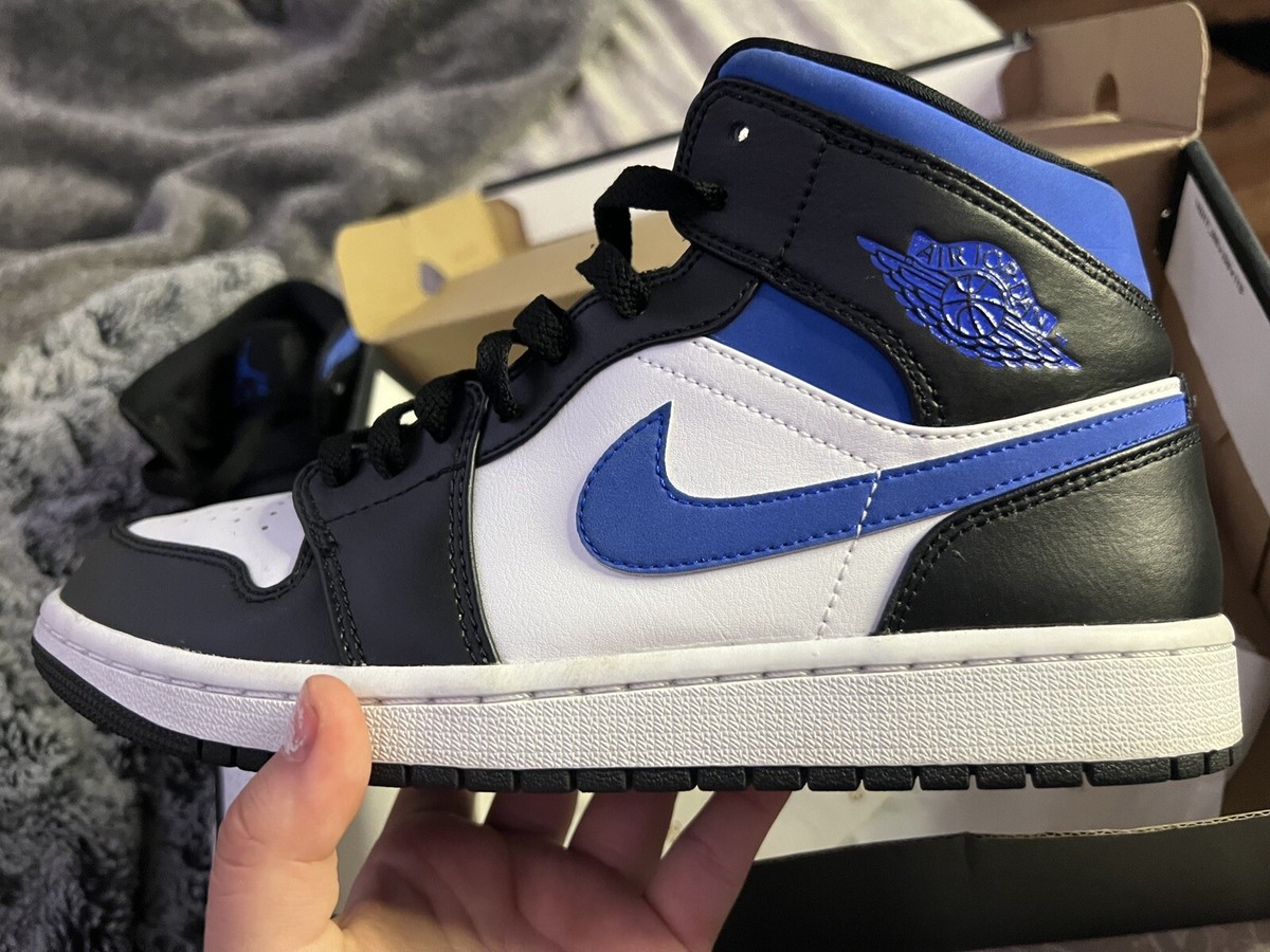 jordan 1 mid white black racer blue | eBay