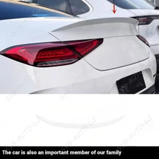 For Benz CLS Class C257 2019-2023 2022 Rear Trunk Spoiler Wing Trim White ABS