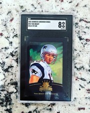 2002 Donruss Gridiron Kings Tom Brady #55 Gold /100 SGC 8