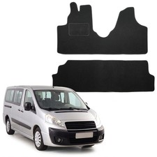 Tapis De Sol Velours Sur Mesure Pour Fiat Scudo 2007-2016 2-Pcs Noir