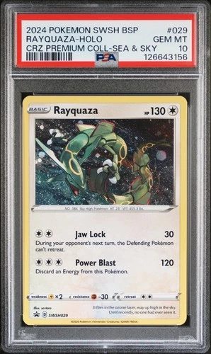 Rayquaza Holo 029/159 Crown Zenith Premium Collection Sea & Sky Pokemon PSA 10