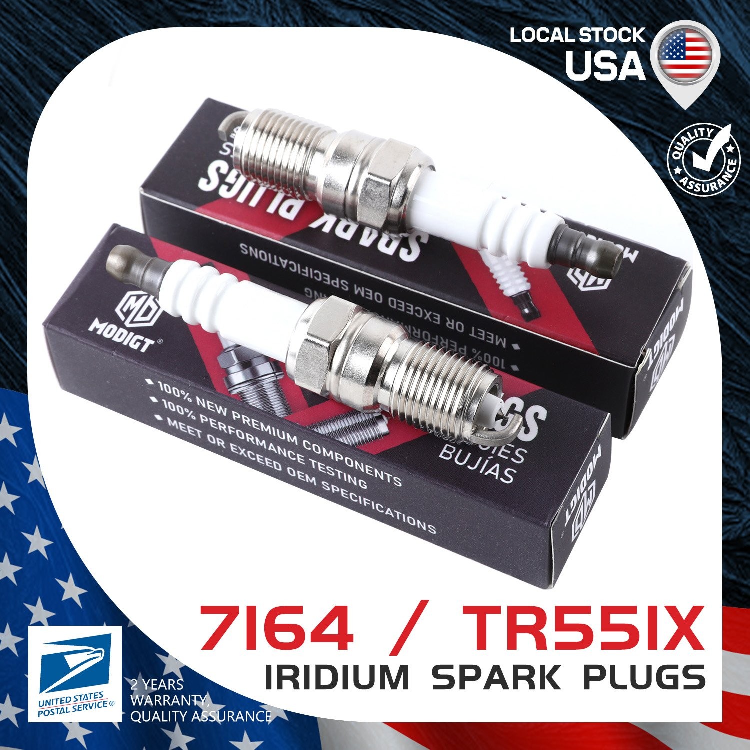 New 4Pcs OEM Replacement For NGK 7164 / TR55IX Premium Iridium  Spark Plugs