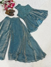 Designer Indian Pakistani top plazzo Bollywood Dress Party Wear Suit wedding