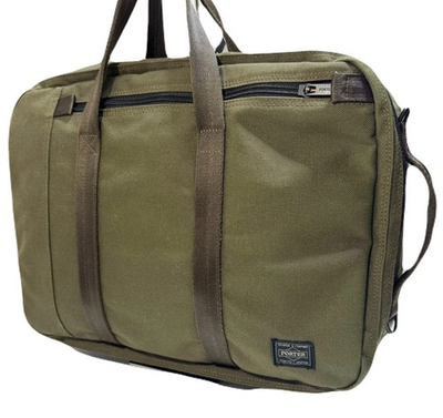 #ad PORTER TENSION 3 Way Briefcase Backpack Olive Green Cordura Nylon Yoshida Japan $59.99