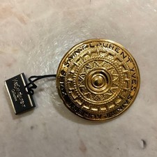 Yves Saint Laurent Vintage Gold Brooch Authentic Jewelry Accessory Classic