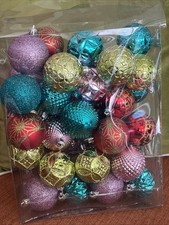 Unbreakable Christmas Ornaments 40 Shatter Proof Multi Color Textured