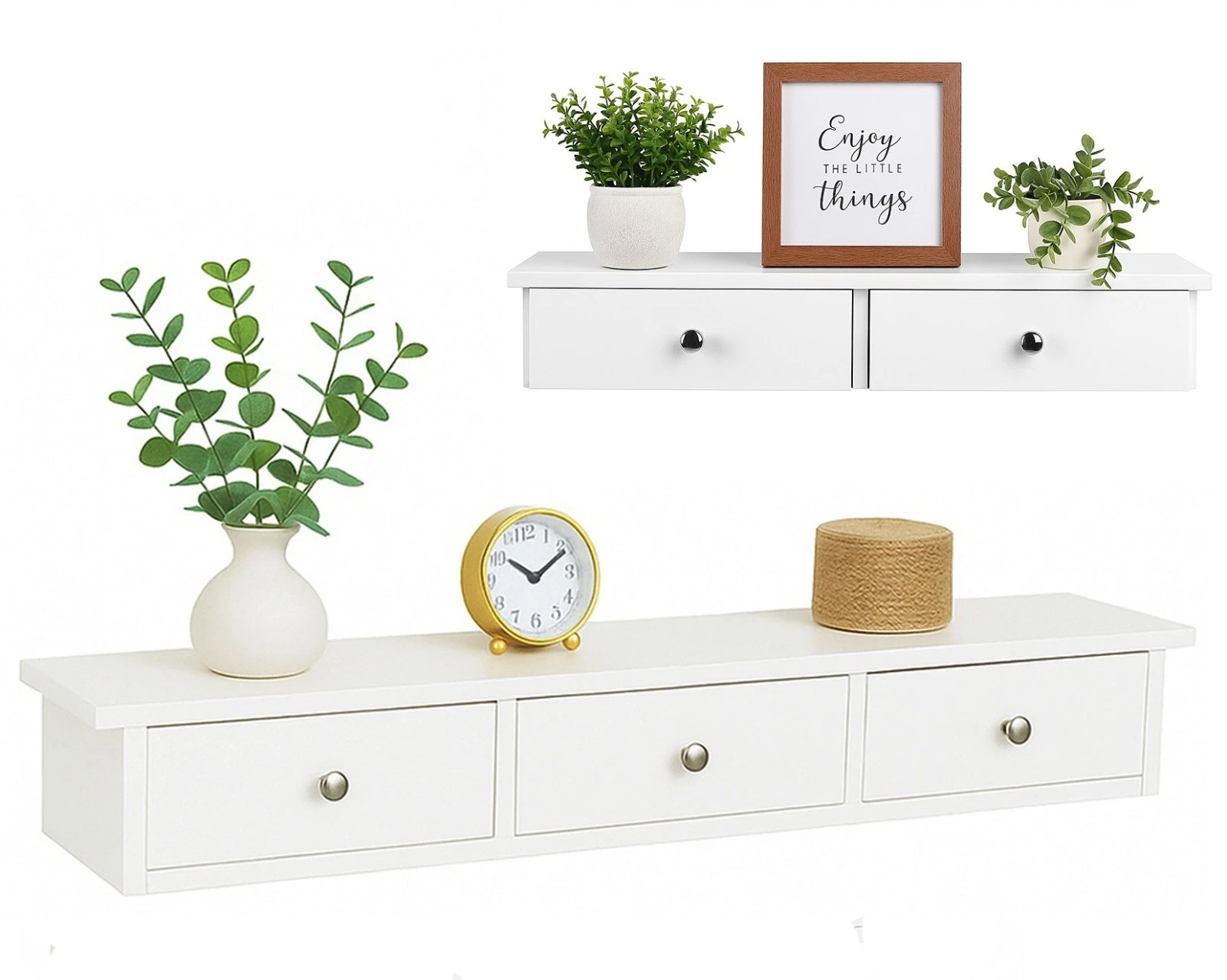 2/3 Drawers Storage Cabinet Wall Mounted Floating Wooden Shelf Storage Rack
Opens in a new window or