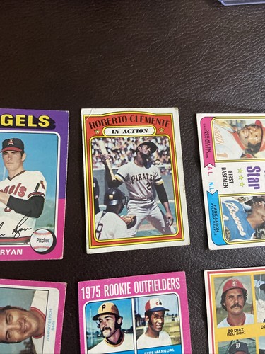 1970s Topps Lot (6) HOF Stars Ryan, Clemente, Aaron - Picture 3 of 7