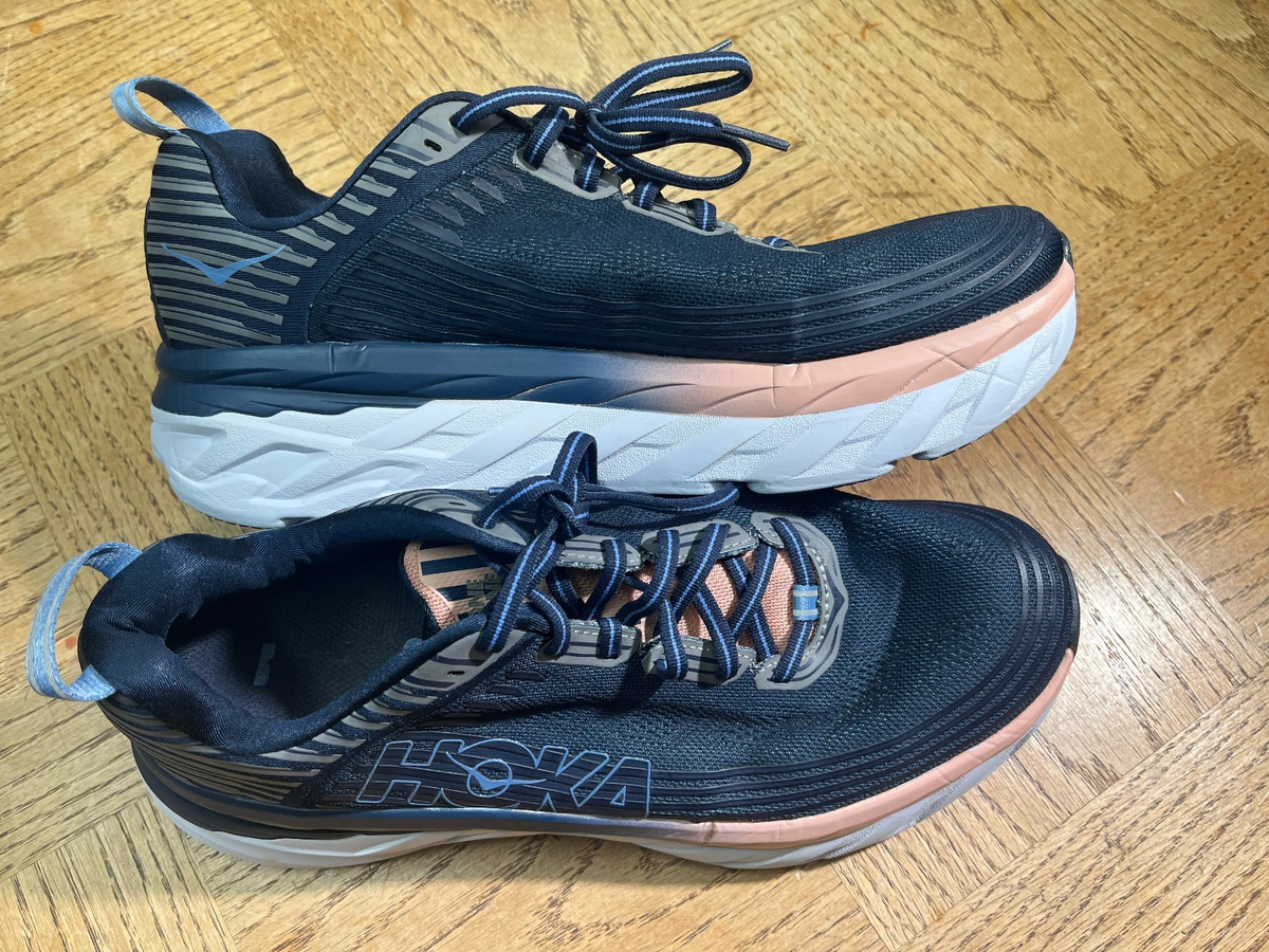 Hoka One One Womens Size 11 Bondi Black Pink EUC