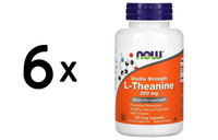 6 X Now Foods L-Theanine, 200Mg With Inositol - 120 Vcaps (249,99 Eur/Kg)