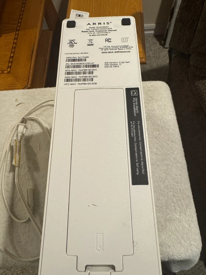 ARRIS Surfboard SVG2482AC WiFi Cable Modem - USED WITH POWER CORD!!!! - Image 4 of 4