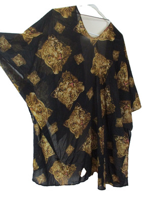 Tiger face shawl women's Shirt S/M carol baskin Passon Fusion