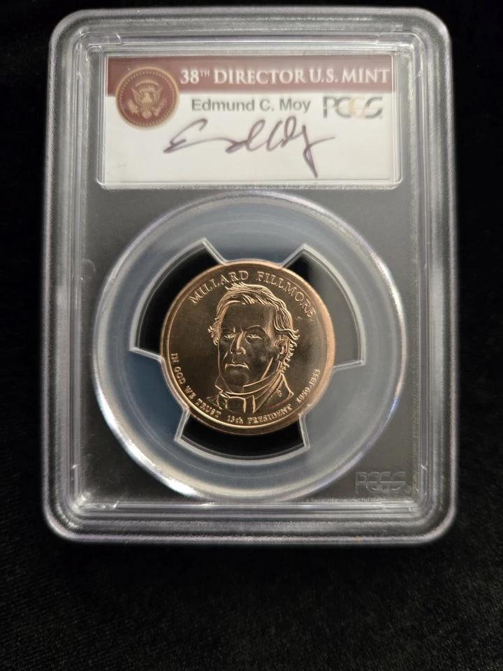 PRESIDENTIAL DOLLAR 2010 PCGS MS68 Fillmore Error Missing Edge Lettering  - Image 4 of 4