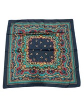 Vintage Paisley Print Scarf Square 34"x34" Multicolor Shawl Wrap Bohemian
