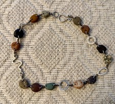 River Rock Necklace with sterling silver accents purchased in Jackson Hole 18in