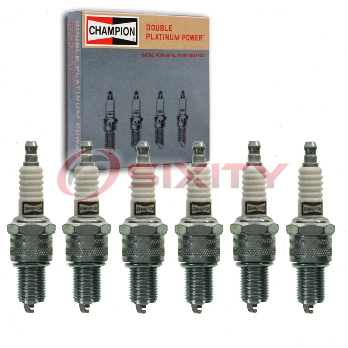 6 pc Champion Double Platinum Spark Plugs for 1965-1989 Toyota Land Cruiser eb