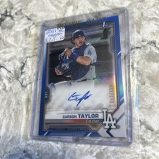 2021 Bowman Chrome Carson Taylor Blue Mojo Refractor Auto /150 Mariners 1st Rc