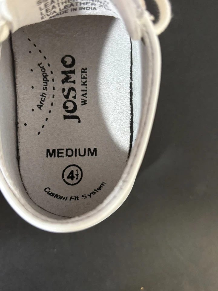 Zapatos para caminar Josmo Baby unisex todo cuero talla 4 1/2 - blancos nuevos sin caja Foto 4 de 4
