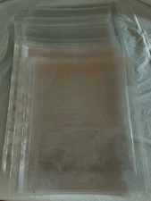 Vintage 43 CLEAR PLASTIC PAGE PROTECTORS 3 Ring 10¼"X9” Opening 7¾" Wide Used