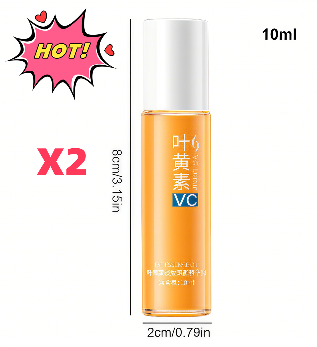 Horuili Lutein Augen-Essenz-Öl Mit Rollerball – Gegen Falten, Tränensäcke & Augenringe – Feuchtigkeitsspendend & Pflegend