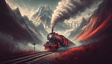 Digital Image Picture Photo Wallpaper Background Desktop Art Train Mountain #A33
