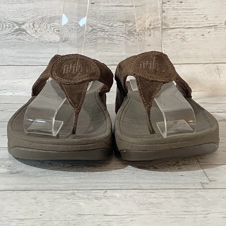 Fit Flop 丁字凉鞋女式 7 棕色麂皮绒 Walkstar 人字拖鞋 舒适乐趣 — 第 2/4 张图片