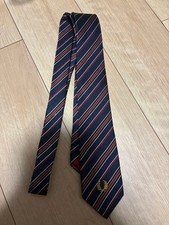 Fred Perry Navy Striped Tie Made in Japan Used