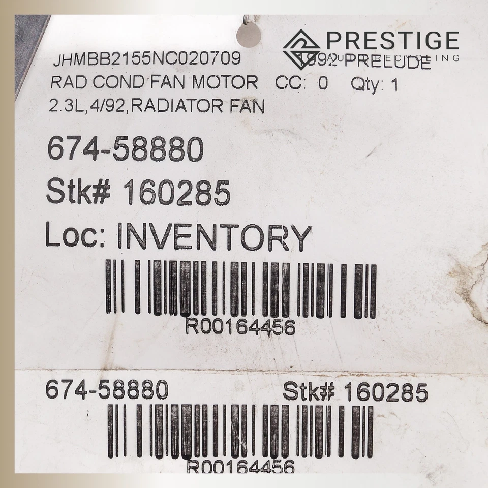 Honda Prelude 1992 radiador ventilador motor con cubierta 19015-P14-A01 fabricante de equipos originales Foto 3 de 3