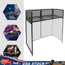 Rolling DJ Display Stand, DJ Event Booth Facade, Portable DJ Facade Booth Table
