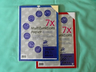 Multifunktionspapier 7X Colors. Format DIN A4, 2-Packungen. Fabr. Staufen. Neu.