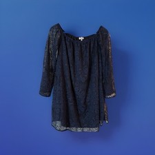 TOBI Navy Lace Babydoll Mini Dress XS | Boho Party Date Night Cute Trendy