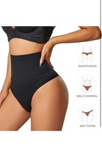 Sz L Women's Tummy Control Thong Shapewear Underwear, High Waist Shaper Panties