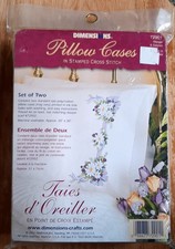 Dimensions Crafts Pillow Cases Stamped Cross Stitch 72901 RIBBON  DAISIES NOS