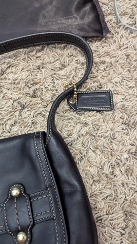 Bolso Hobo Coach Vintage Hebilla 11263 Cuero Negro Hombro con Cubierta Antipolvo - Imagen 2 de 12